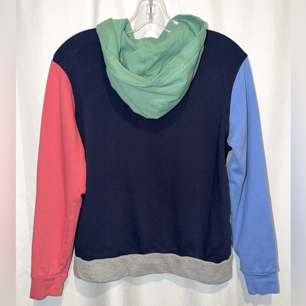 Polo Ralph Lauren Hoodie Colorblock Blue Gray Yellow Pullover Sweatshirt L 14 16 - Picture 10 of 13